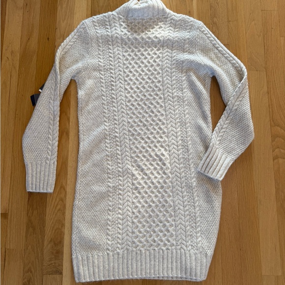 NWT Abercrombie & Fitch mock neck cable knit sweater dress oatmeal small women's - Picture 10 of 10
